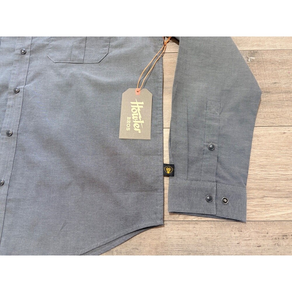 Howler Brothers Gaucho Snapshirt Osprey Prey Charcoal Gray Mens XL NWT Collector - Picture 4 of 9